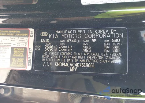 2019 Kia Sportage Lx z USA, uszkodzony, nr VIN KNDPMCAC4K7619661